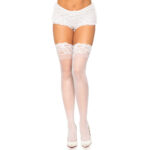Leg Avenue Stay Up Sheer Thigh Hold Ups White  UK 8 to 14