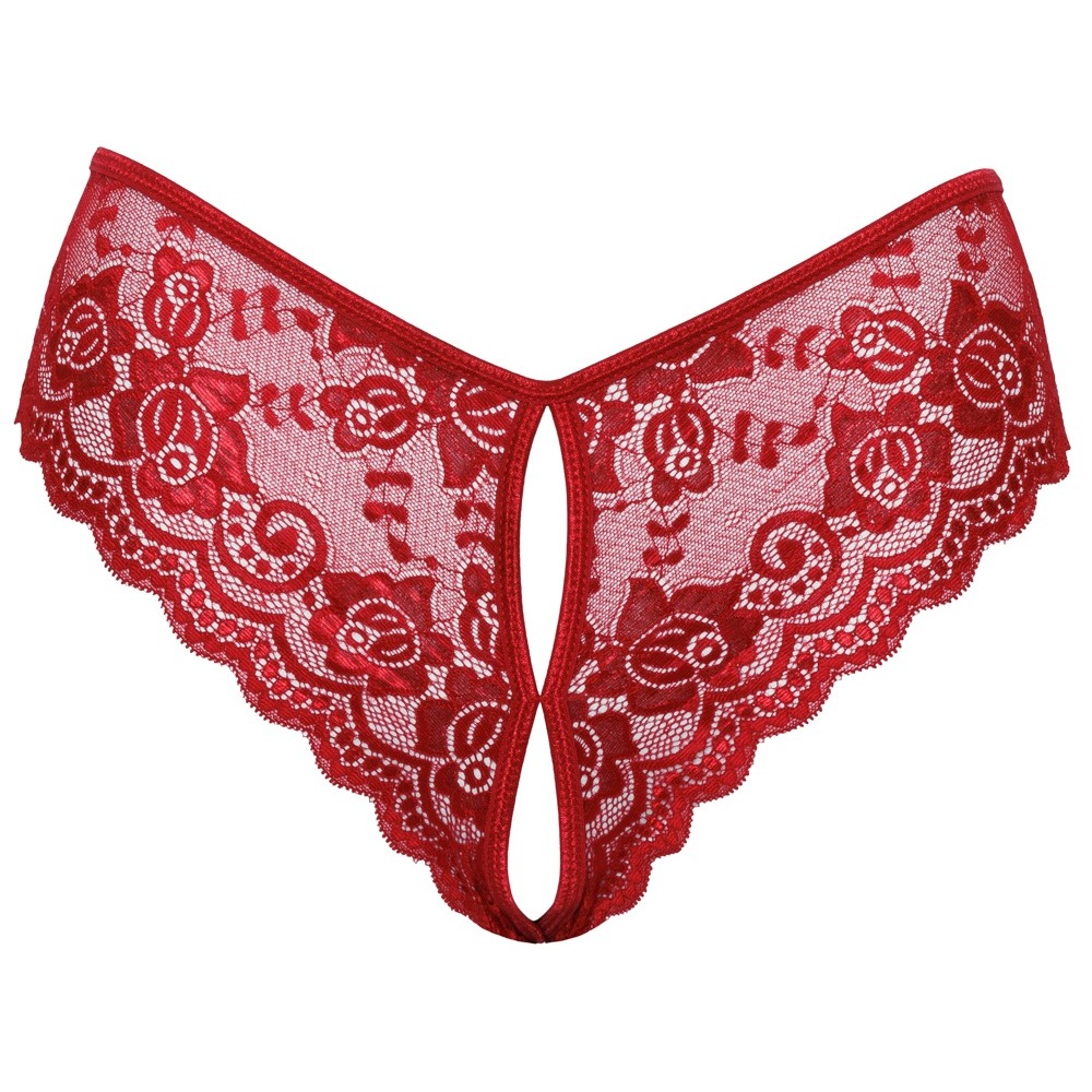 Cottelli Crotchless Panty Red - Image 4